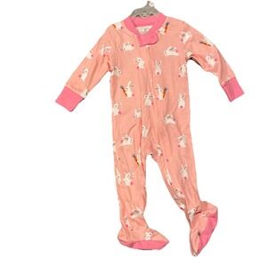 NEW Pink 6-9M HONEST BABY GIRL Bunny ORGANIC COTTON SLEEP & PLAY Easter
